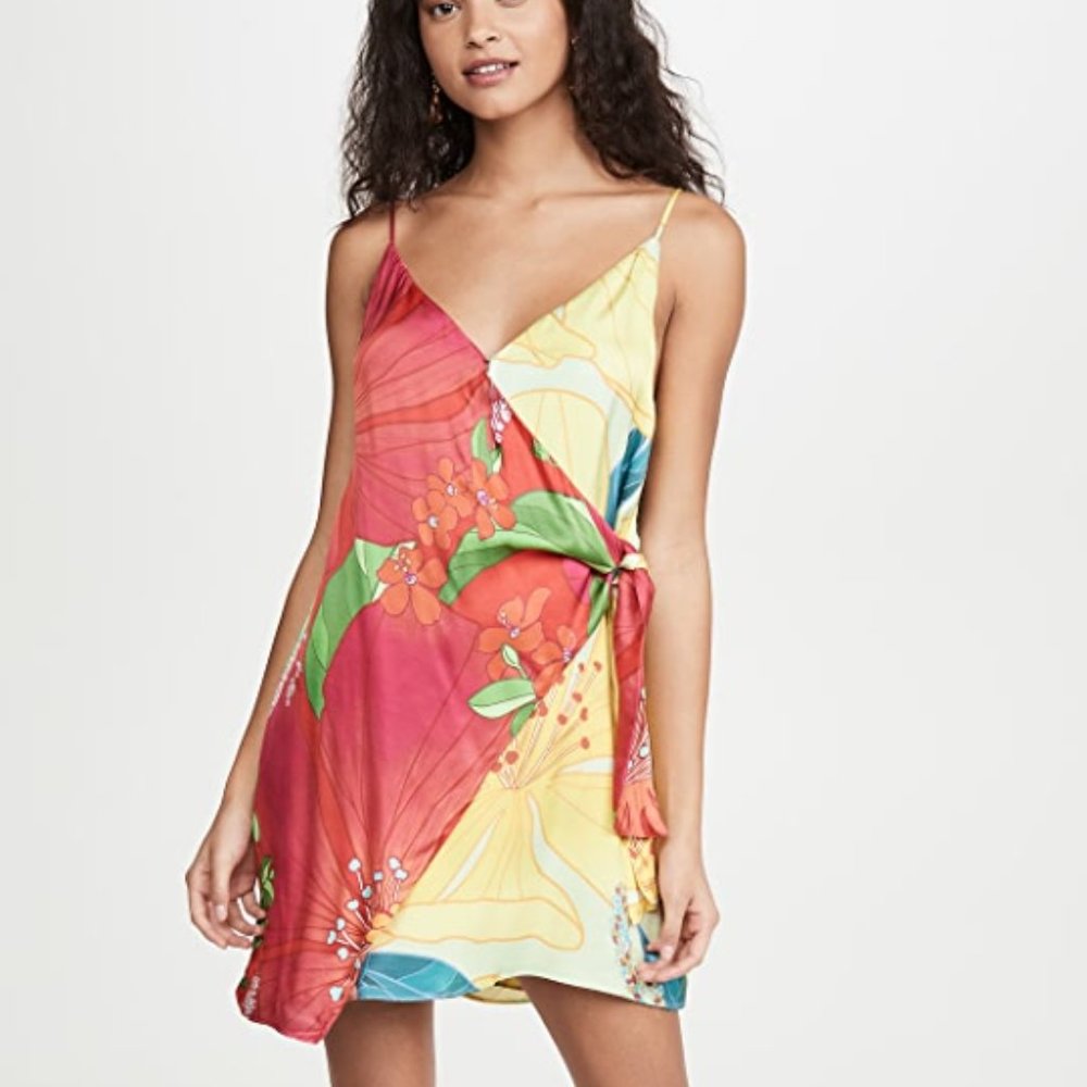 Farm Rio Mixed Pietra Wrap Mini Dress